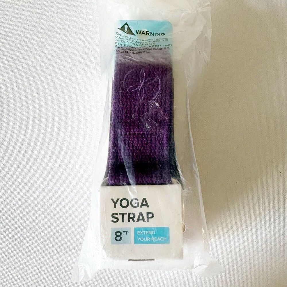 Gaiam 8ft Foot Cotton Yoga Strap Purple Brand New Gym Workout Stretch
